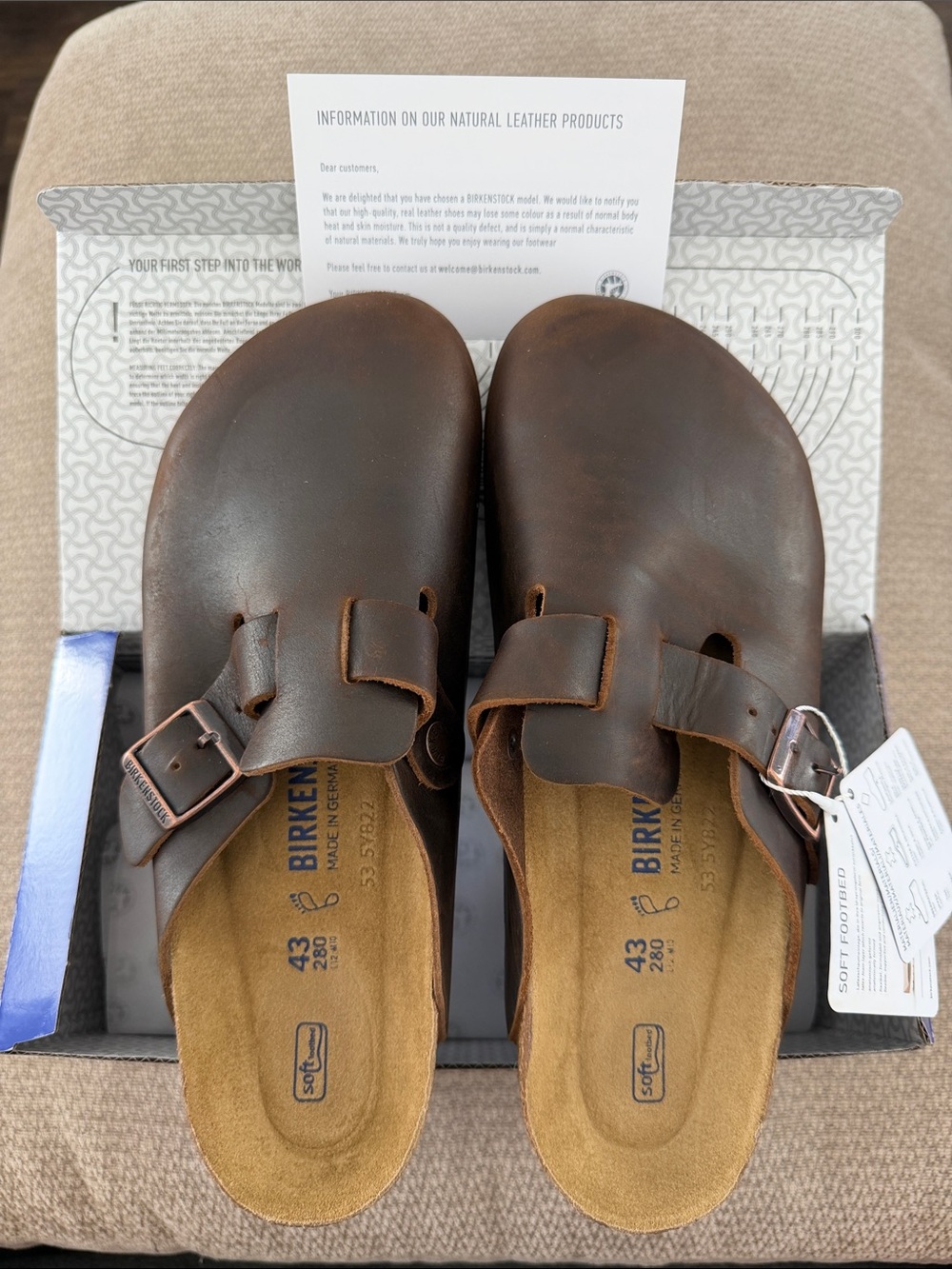 Birkenstock Boston Soft Footbed
Clog, Habana Oiled Leather, EU 43